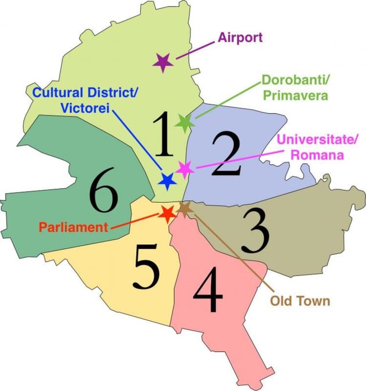 Top areas in Bucharest, by order of popularity